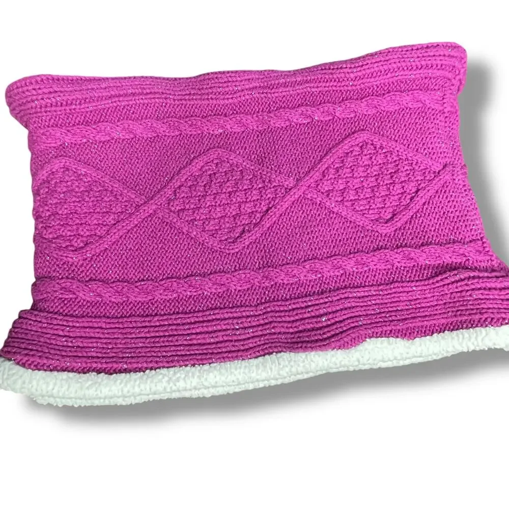 Hanna Andersson Kids Sherpa Neck Gaiter Tube Scarf Hand Muff Ski Pink Coquette